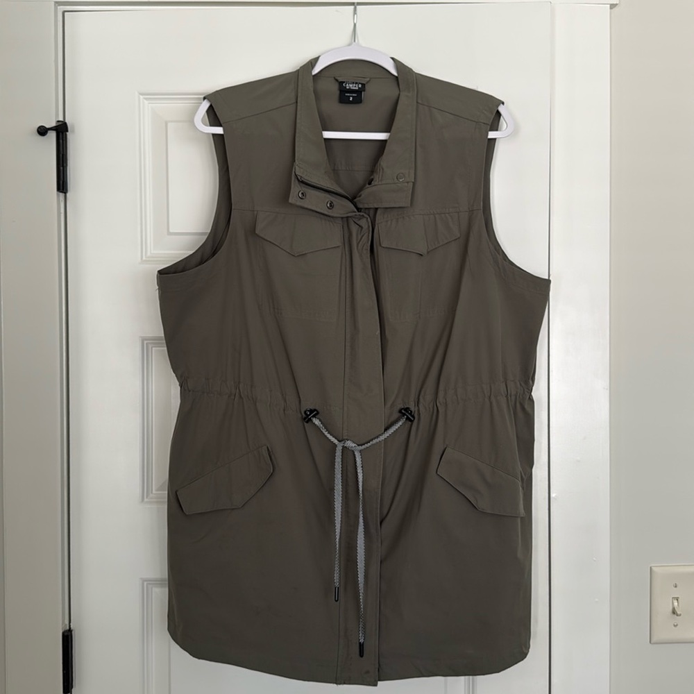 Torrid Green Utility Vest with Drawstring Waist (Torrid size 2)